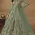Light green embroidered butterfly net semi stitched anarkali suit