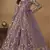 Purple embroidered butterfly net semi stitched anarkali suit