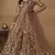 Brown embroidered butterfly net semi stitched anarkali suit