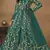 Teal embroidered butterfly net semi stitched anarkali suit