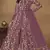 Lavender embroidered butterfly net semi stitched anarkali suit