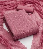 Lucknowi chipaly work georgette unstitched dress material with micro bottom