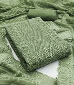 Lucknowi chipaly work georgette unstitched dress material with micro bottom