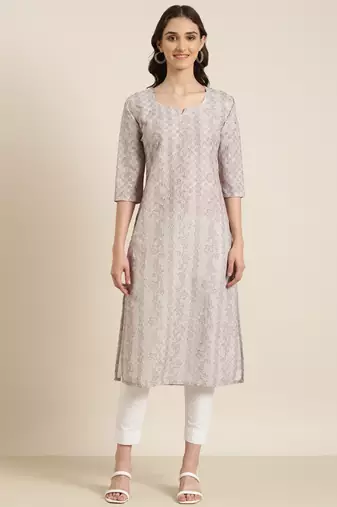 women's calf length round neck sea green embellished straight kurta