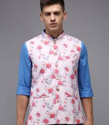Men's Printed Pink Ethnic Nehru Jackets