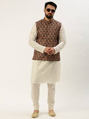 Men's Printed Mandarin Collar Multi Nehru Jacket 5