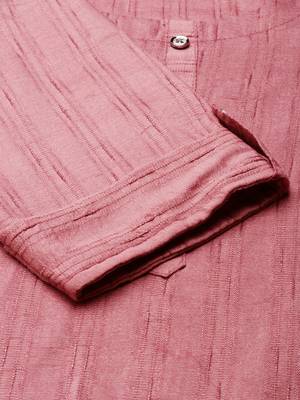 women's knee length scoop neck mauve woven design straight kurta 4