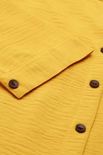 women's calf length mandarin collar yellow solid straight kurta