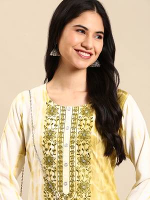women's calf length round neck olive abstract straight kurta 2