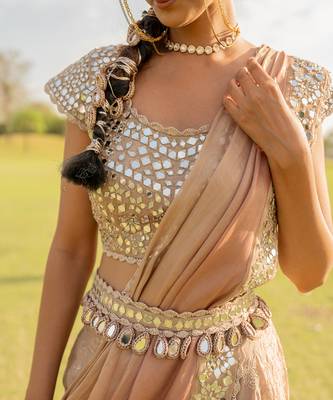 Rose gold tissue embroidered sharara set 5