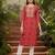 women pink viscose rayon bandhani embroidered straight kurta
