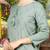 women green cotton geometric printed straight kurta
