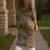 women green cotton ethnic motifs printed straight kurta