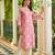 women pink cotton ethnic motifs printed straight kurta