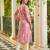 women pink cotton ethnic motifs printed straight kurta