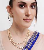 Uncut polki two layered necklace set