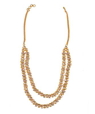 Uncut polki two layered necklace set 6
