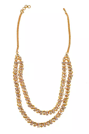 Uncut polki two layered necklace set