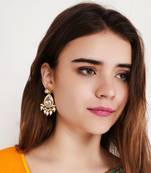 Kundan polki drop earrings
