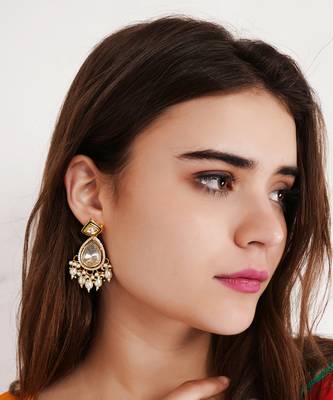Kundan polki drop earrings 2