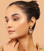 Uncut kundan polki drop earrings