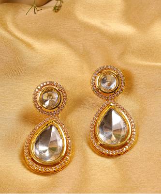 Uncut kundan polki drop earrings 4