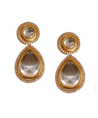 Uncut kundan polki drop earrings 5
