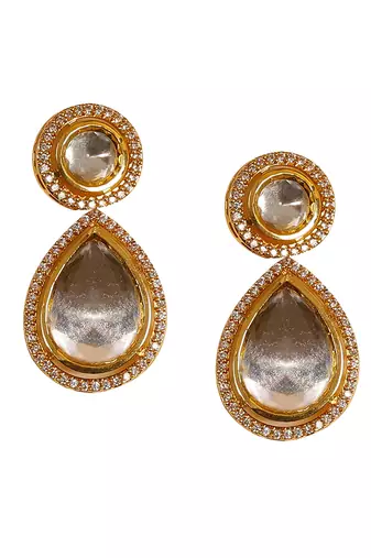 Uncut kundan polki drop earrings