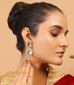 Handcrafted uncut kundan polki earrings