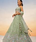 Mint Green Bridesmaid Lehenga Choli for Women