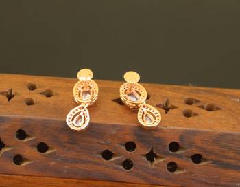 Designer cz rose gold earrings 3