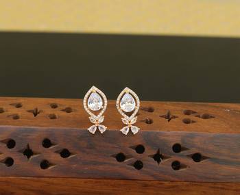 Designer cz rose gold earrings 1