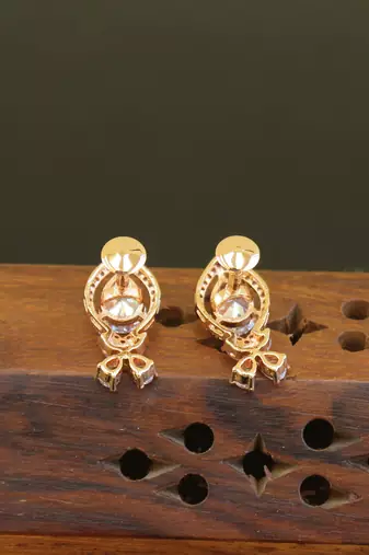 Designer cz rose gold earrings
