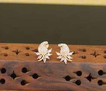 Designer cz rose gold earrings 1
