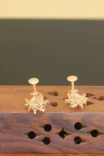 Designer cz rose gold earrings