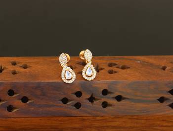 Designer cz rose gold earrings 1