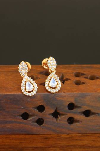 Designer cz rose gold earrings