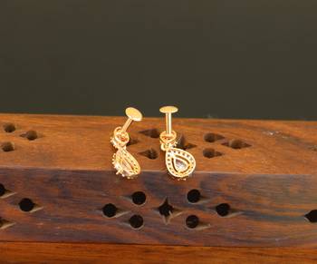 Designer cz rose gold earrings 2