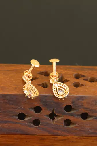 Designer cz rose gold earrings