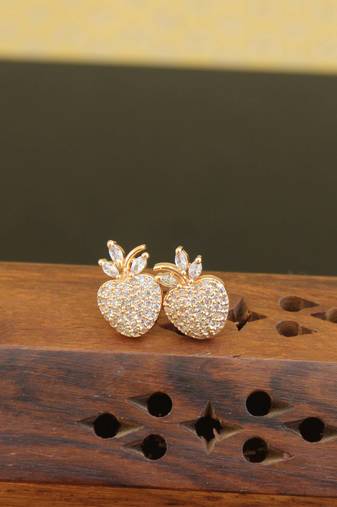 Designer cz rose gold earrings