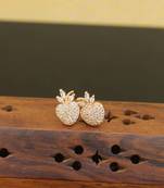 Designer cz rose gold earrings