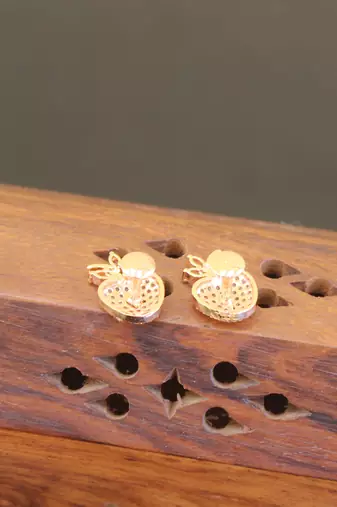 Designer cz rose gold earrings