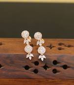 Designer cz rose gold earrings