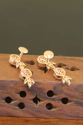 Designer cz rose gold earrings