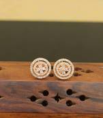 Designer cz rose gold earrings