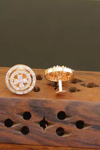 Designer cz rose gold earrings