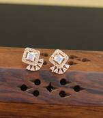 Designer cz rose gold earrings