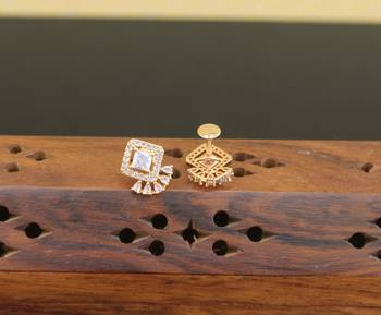 Designer cz rose gold earrings 2