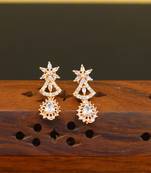 Designer cz rose gold earrings
