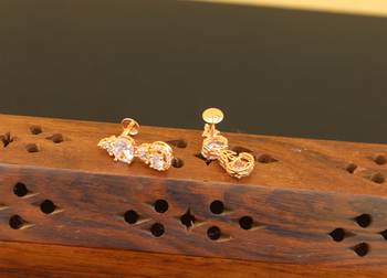 Designer cz rose gold earrings 2